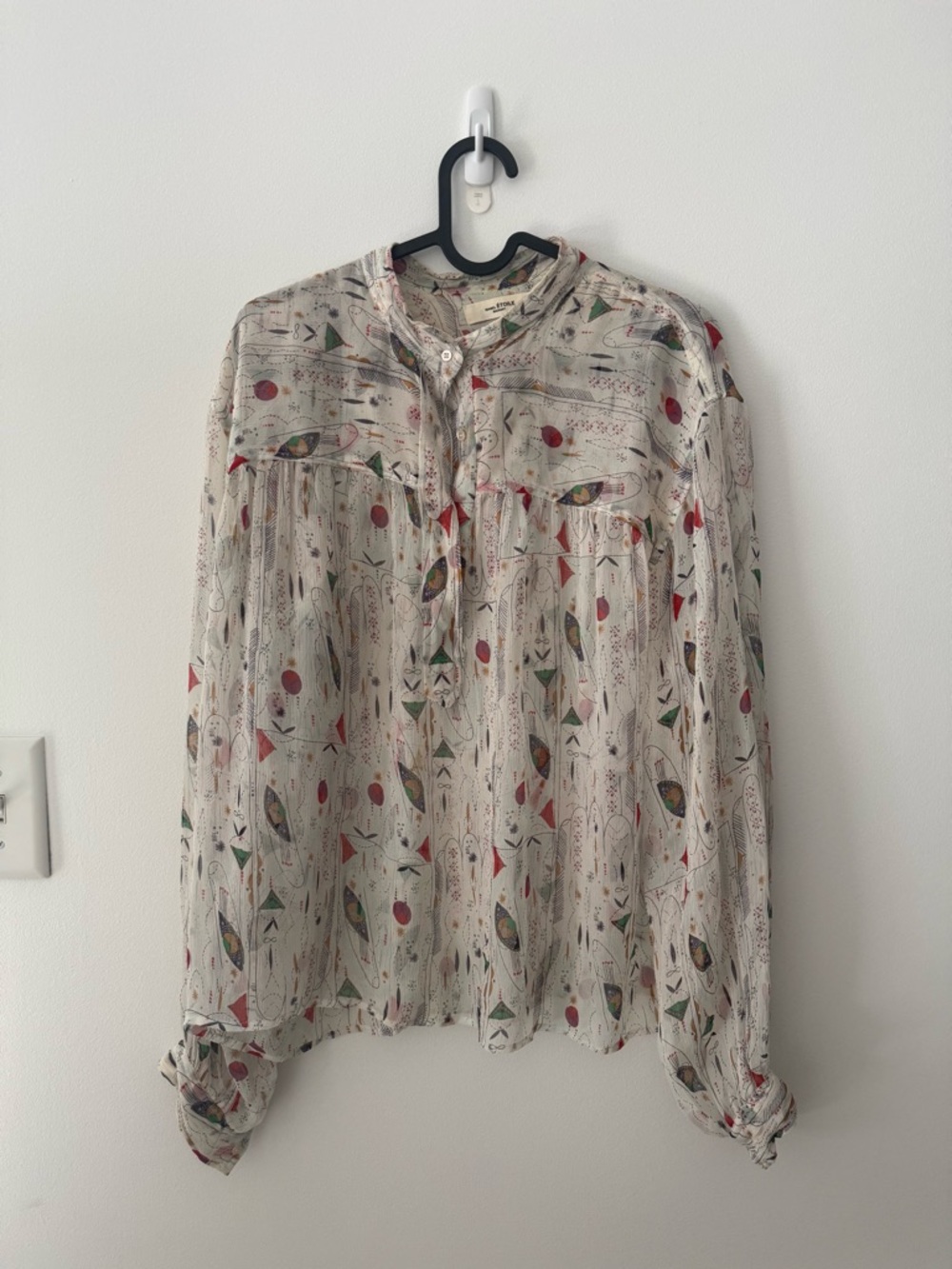 Isabel Marant Etoile 100% Silk Emana Long Sleeve Blouse